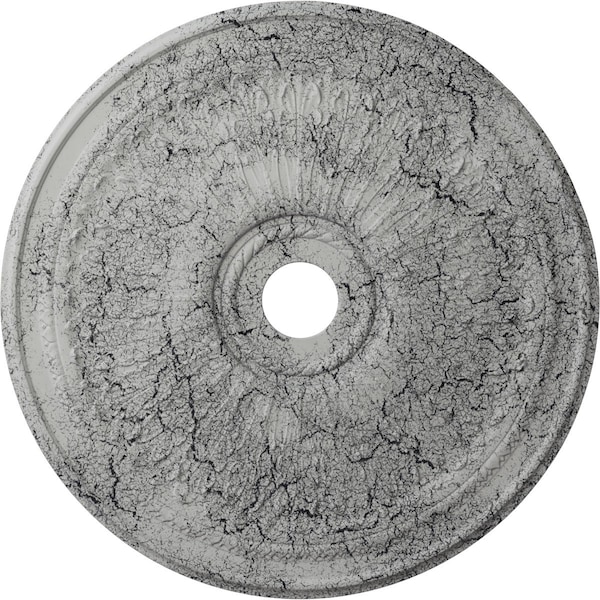 Ekena Millwork Oakleaf Medallion (Canopies up to 6 1/4"), 29 1/8"OD x 3 5/8"ID x 1"P, Ultra Pure White Crackle CM29OAUWC - main